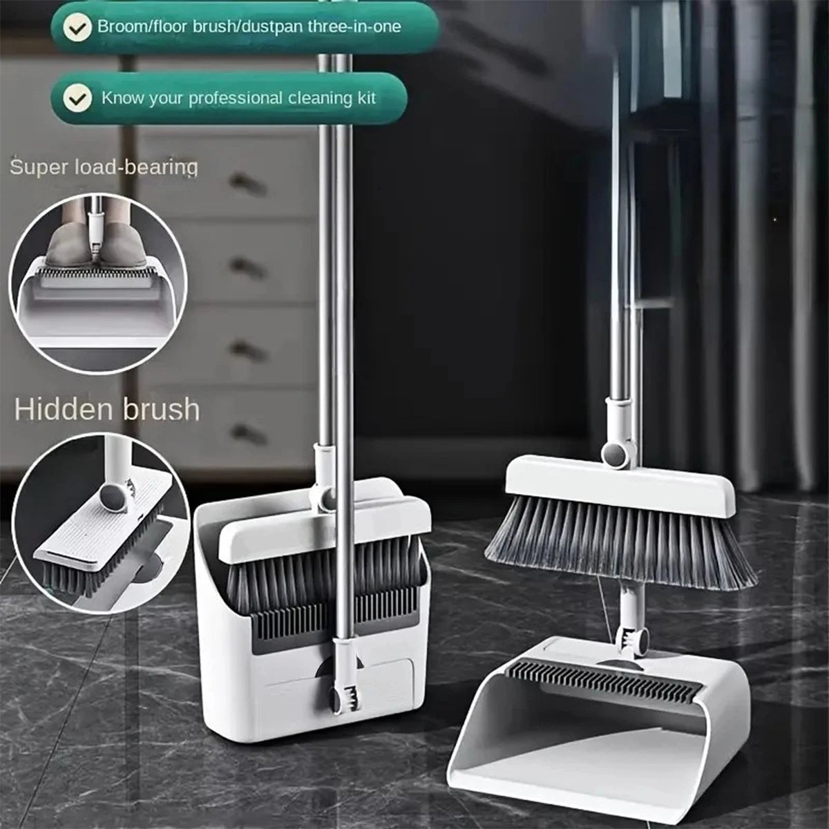 3in 1 Broom Dustpan Set