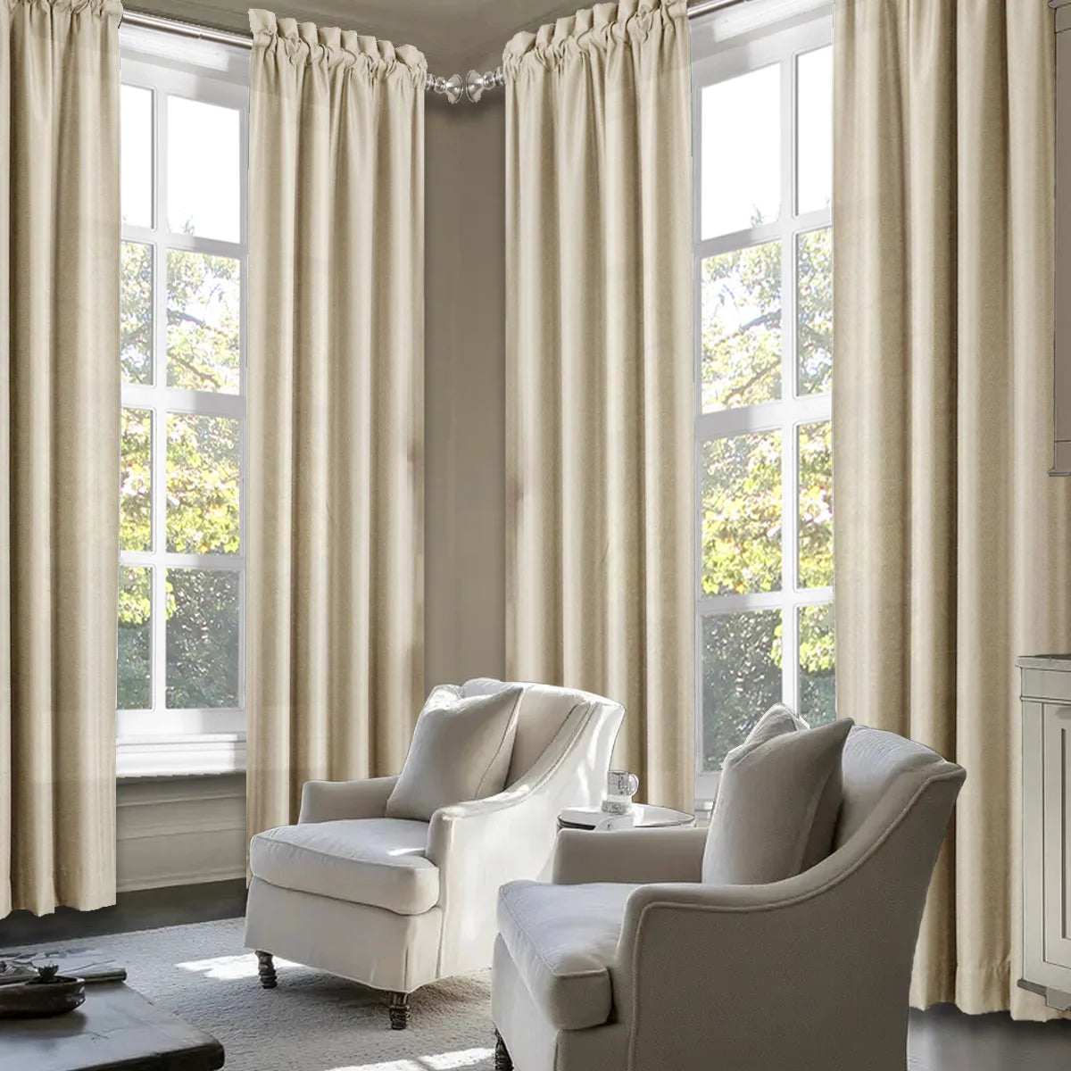 4pcs Light Filtering Curtains