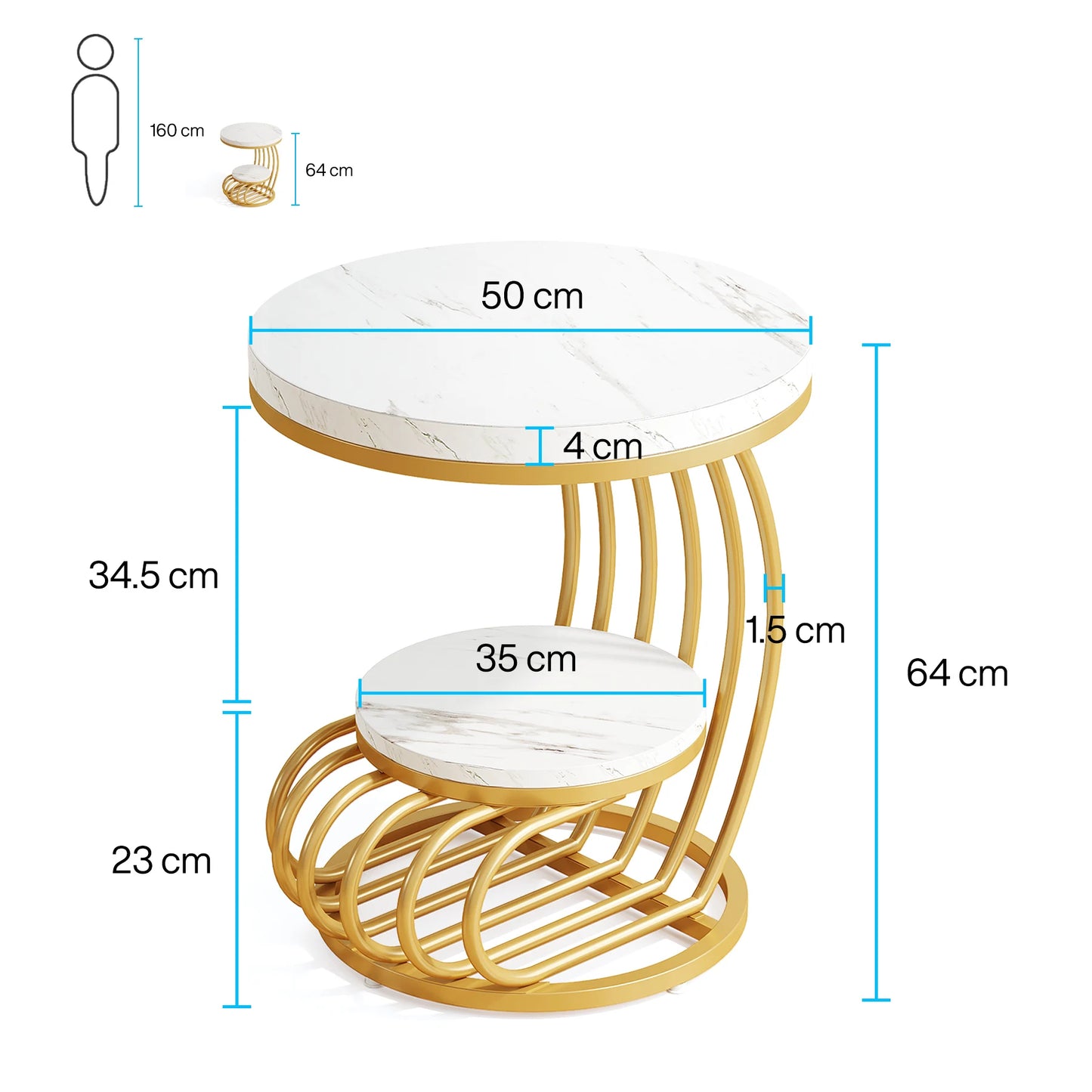 2 Tier Round End Tables