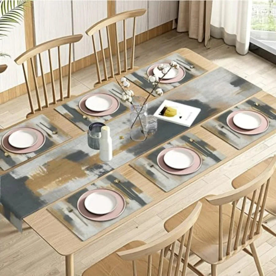 Blue Orange Table Runner Placemats