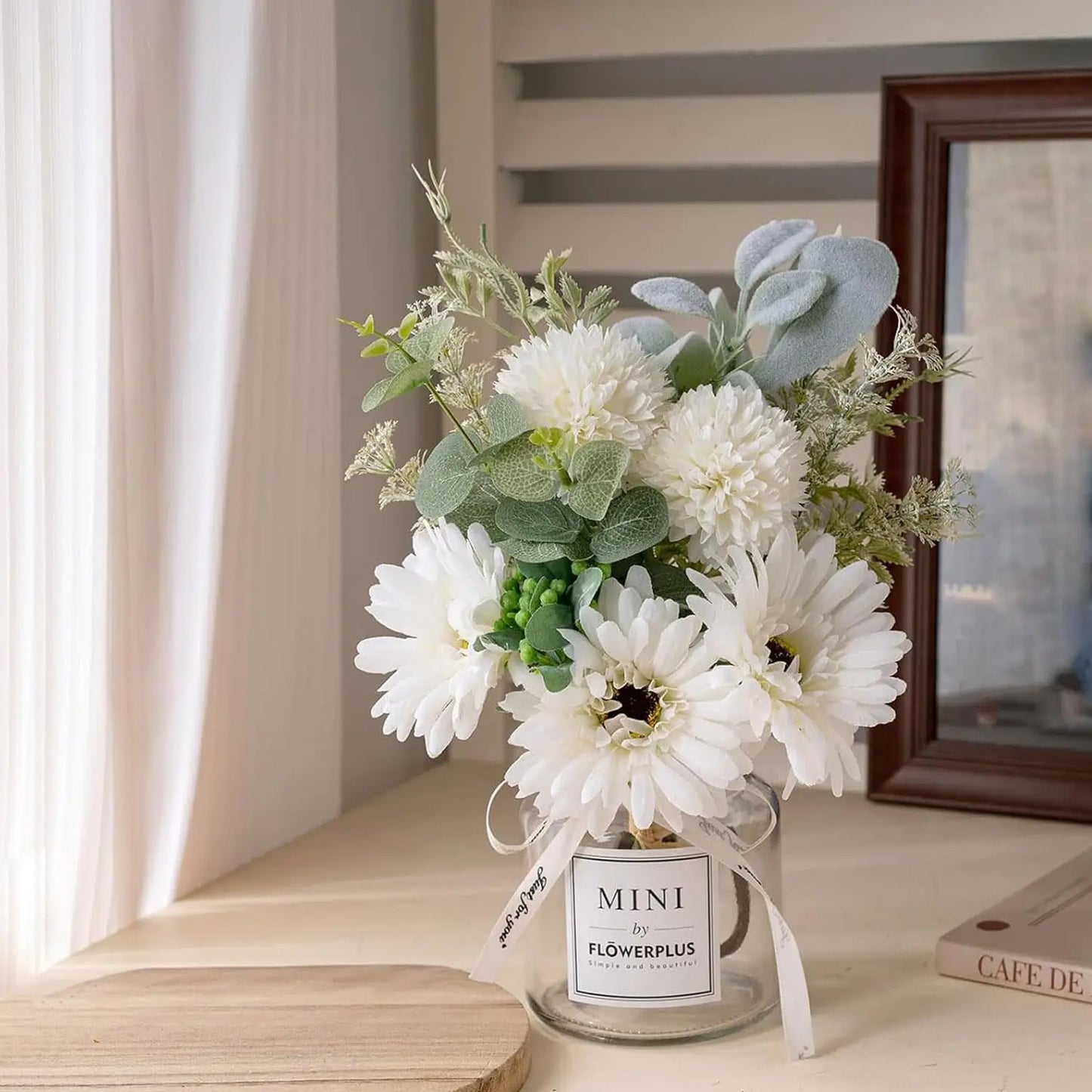 Artificial Flowers in small Ceramic Vase