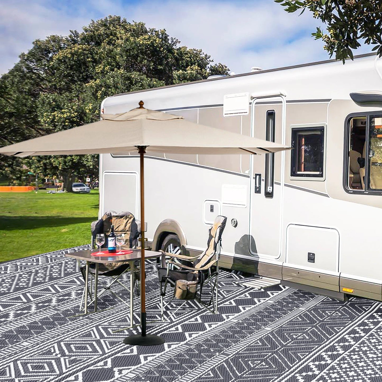 Outdoor Waterproof Reversible Patio Rug