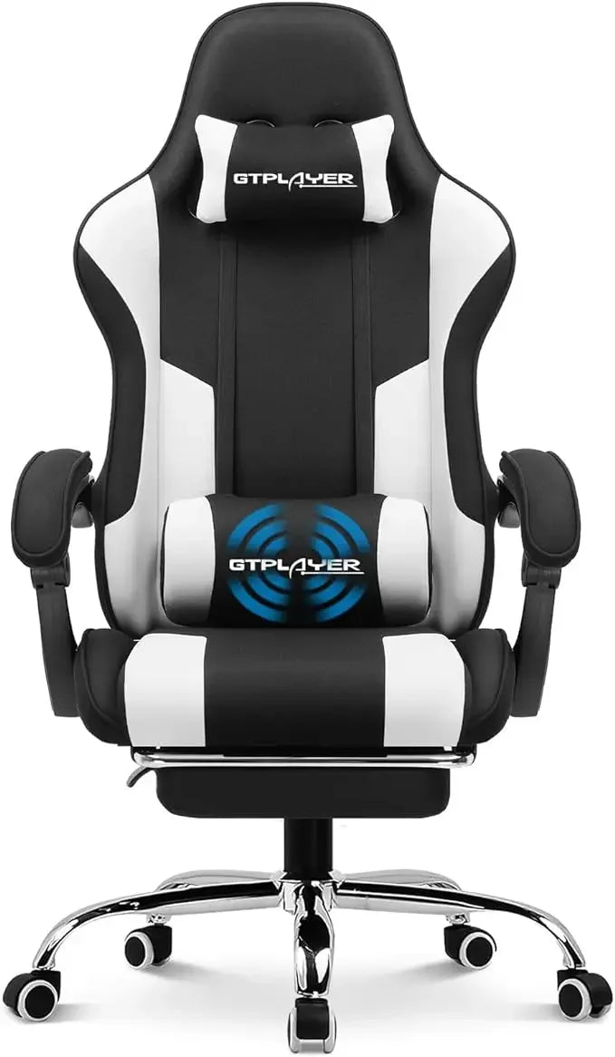 GTPLAYER Gaming Chair, Computer Chair with Footrest and Lumbar Support, Height Adjustable Game Chair with 360°