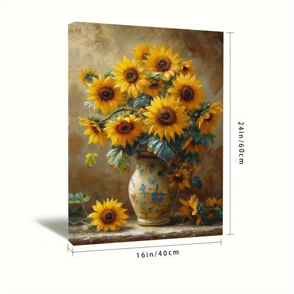 Deco Sunflower Canvas Print