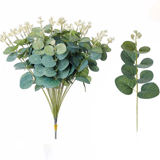 20PCS Silk Eucalyptus Fake Plants
