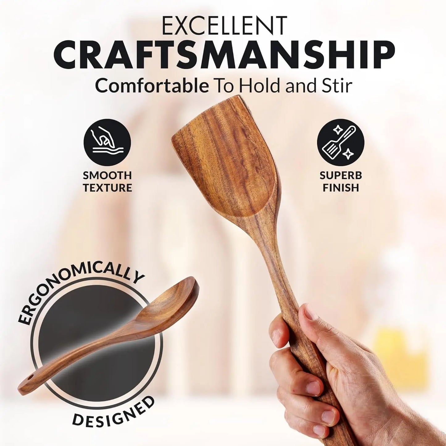 Teak Wooden Utensils for Cooking