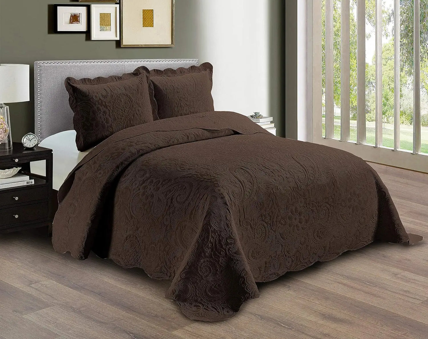 Linen Embossed Bedspread Set