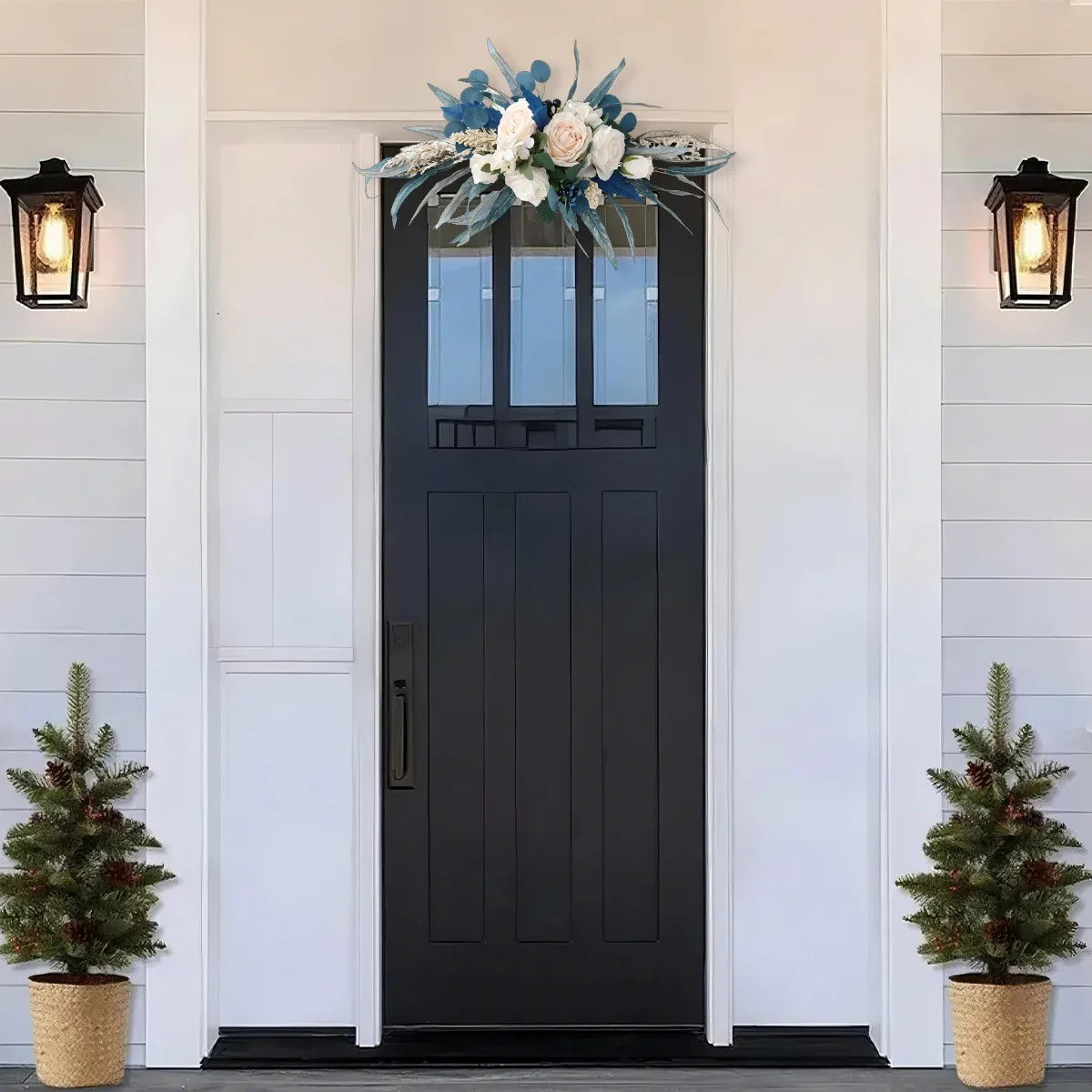 Spring Wreath with Malachite Blue Leaves