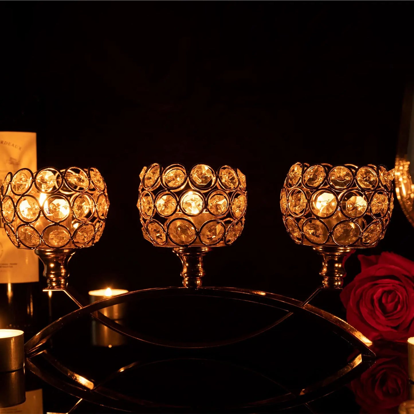 Gold Candle Holders for Table Centerpiece