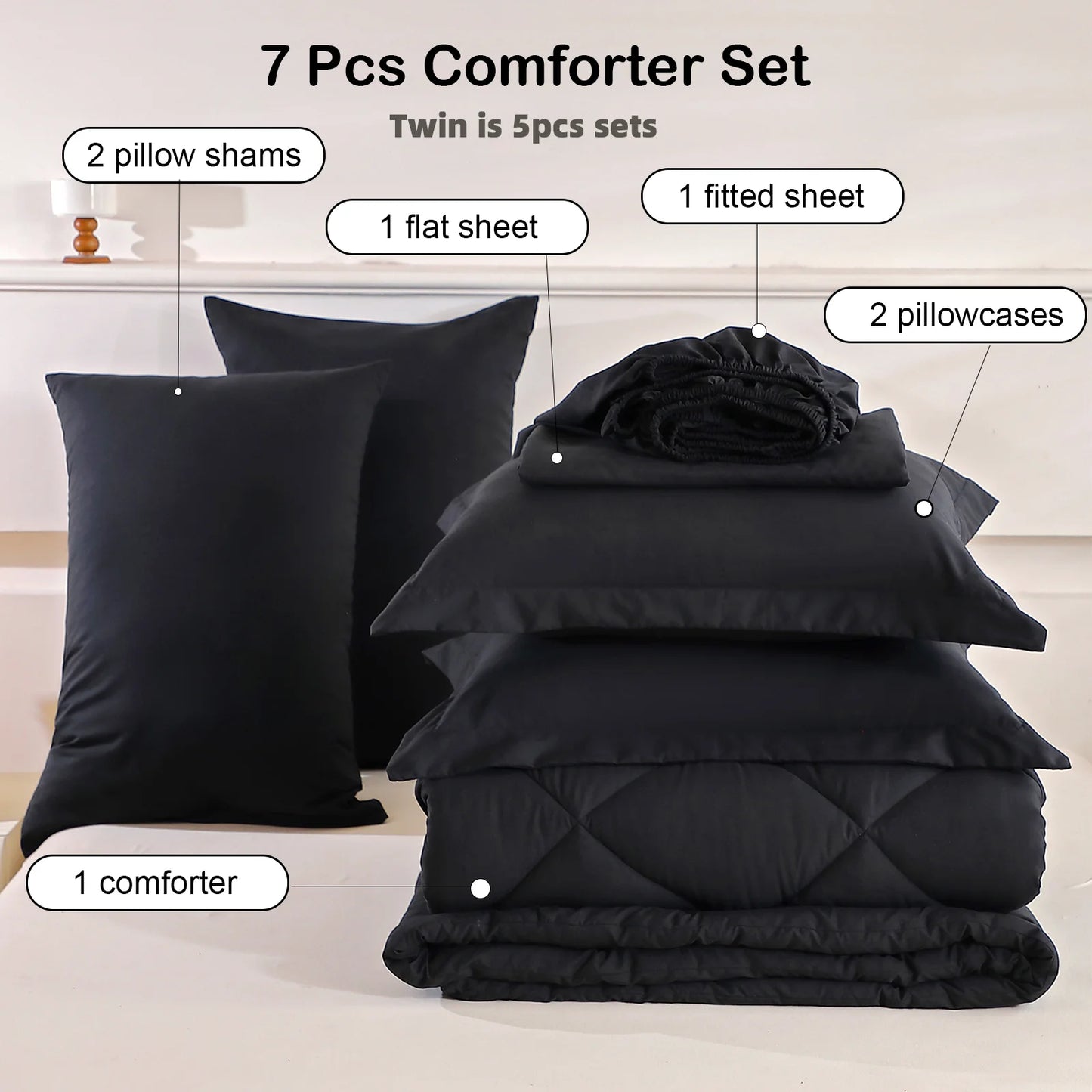 5pcs/7pcs Bedding Sets