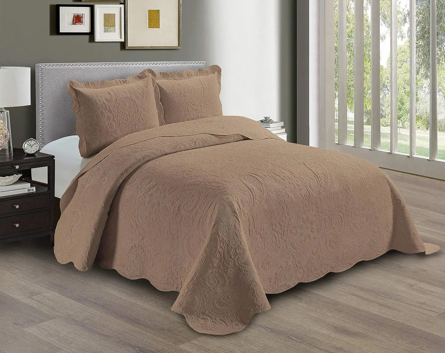 Linen Embossed Bedspread Set