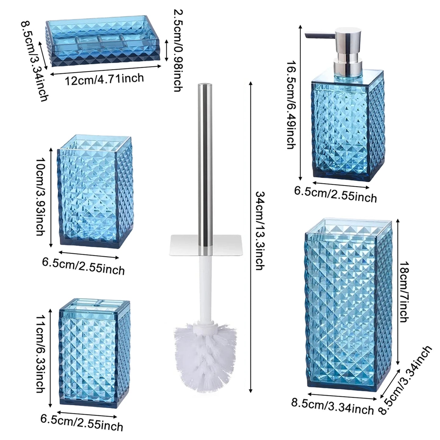 Clear Acrylic Bathroom Accessories Set