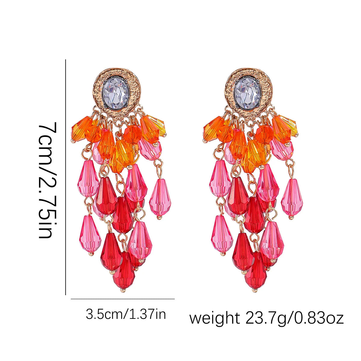 Bohemian Crystal Earrings Set