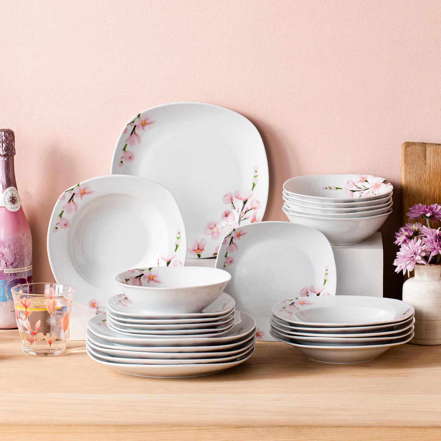 8-Piece Porcelain Ceramic Tableware