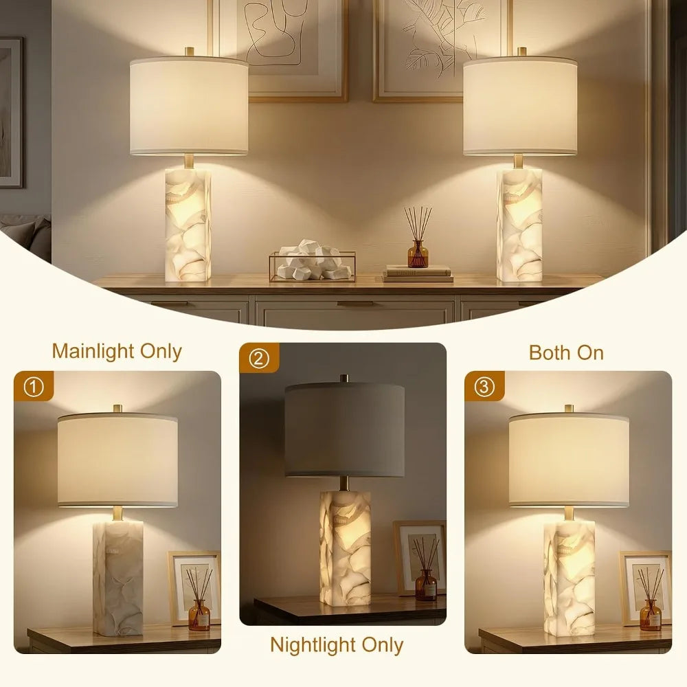 Alabaster Table Lamp Set of 2