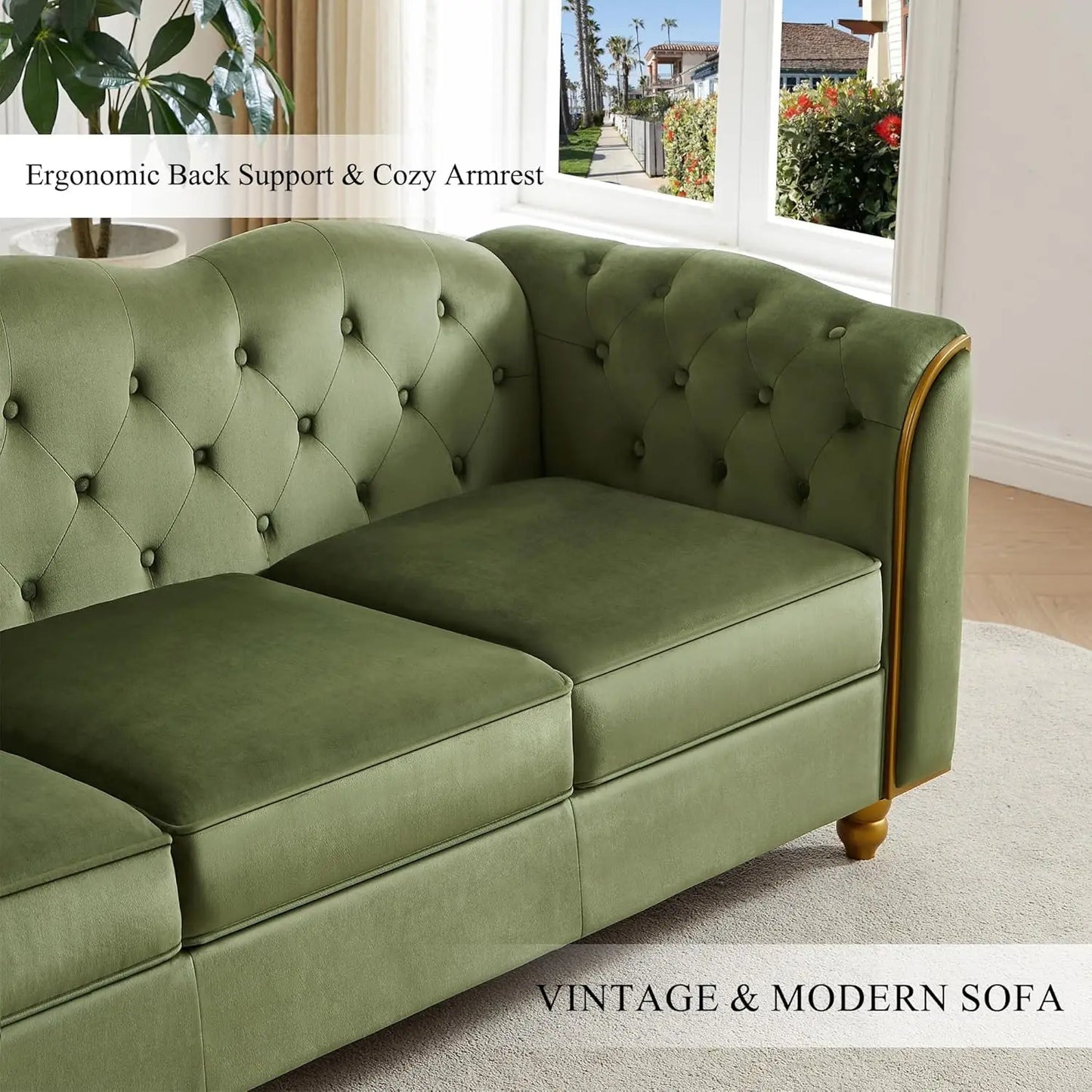 Sofa Bed Button Tufted Comfy Couch