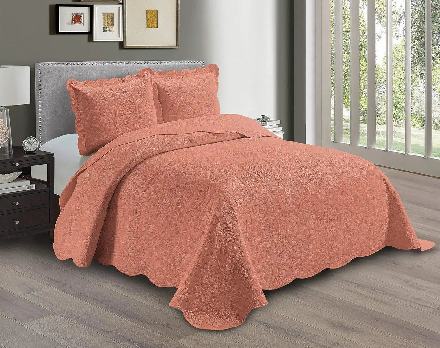 Linen Embossed Bedspread Set