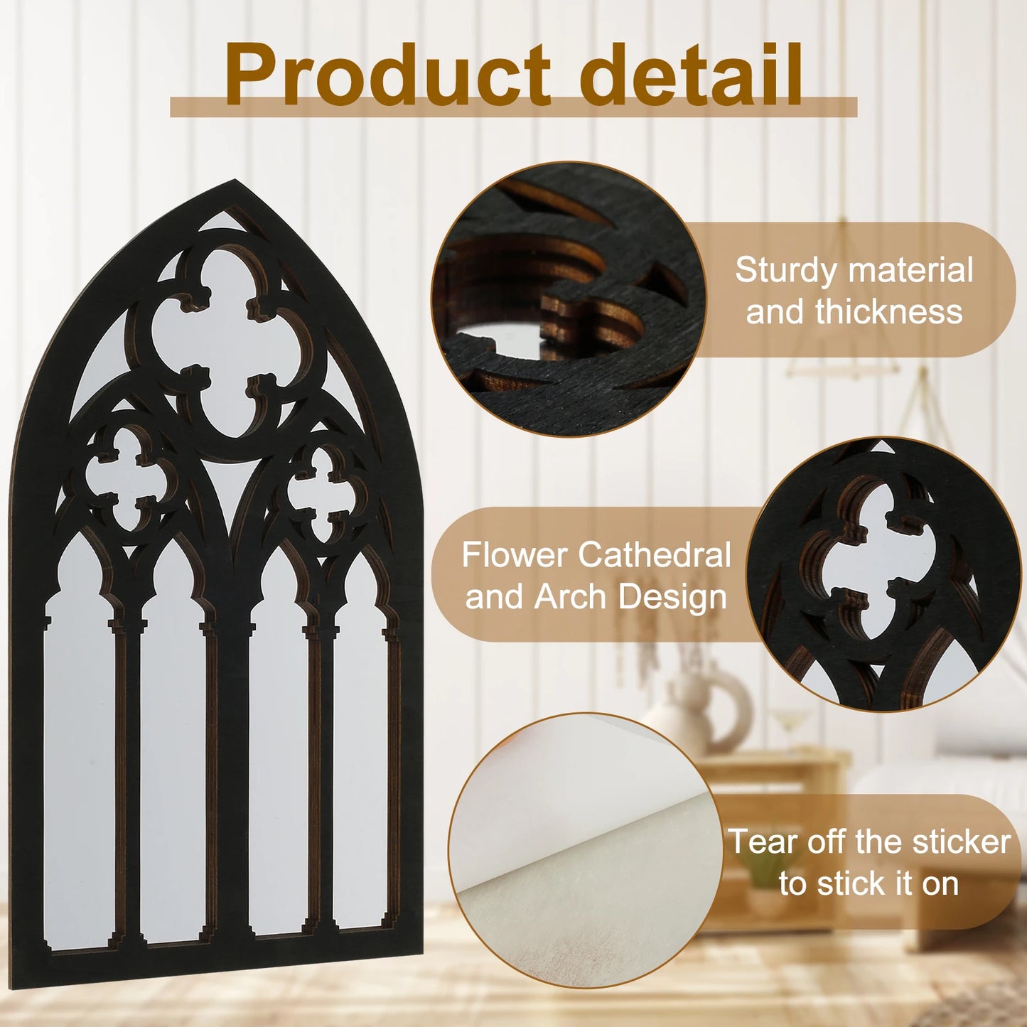 3pcs Gothic Mirrors Wall Decor