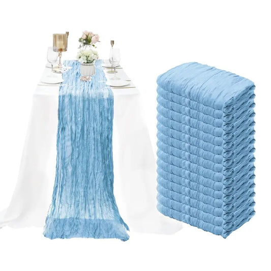 Baby Blue Cheesecloth Table Runner Pack
