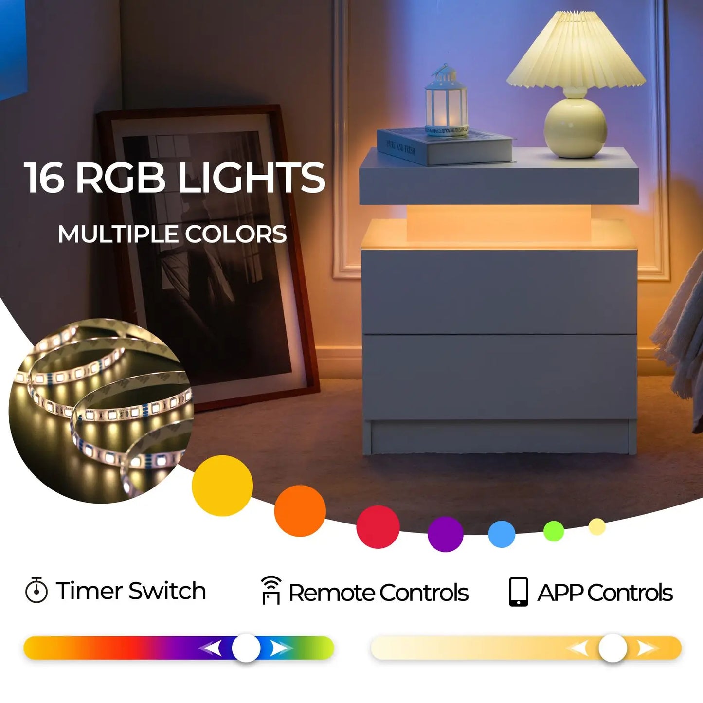 Cubehom Nightstand Set of 2
