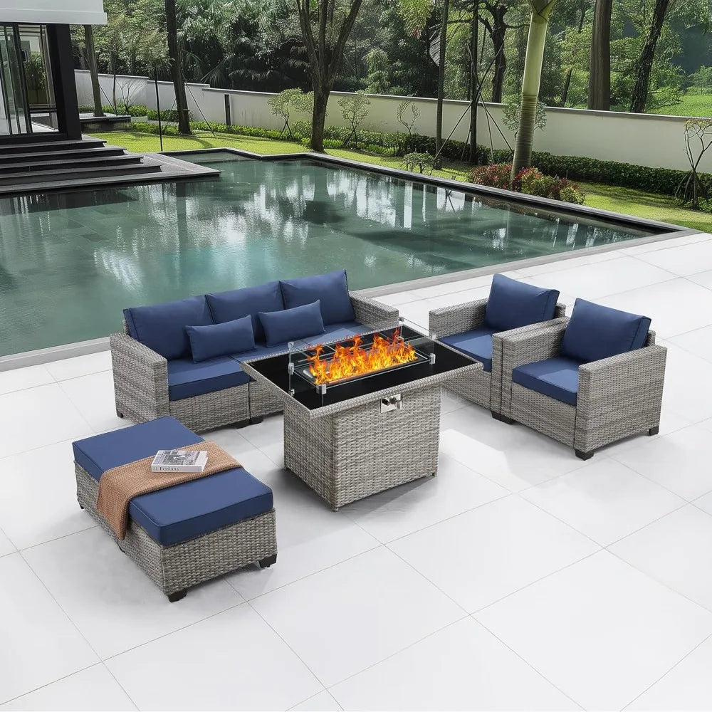 Patio Set with Fire Pit Table