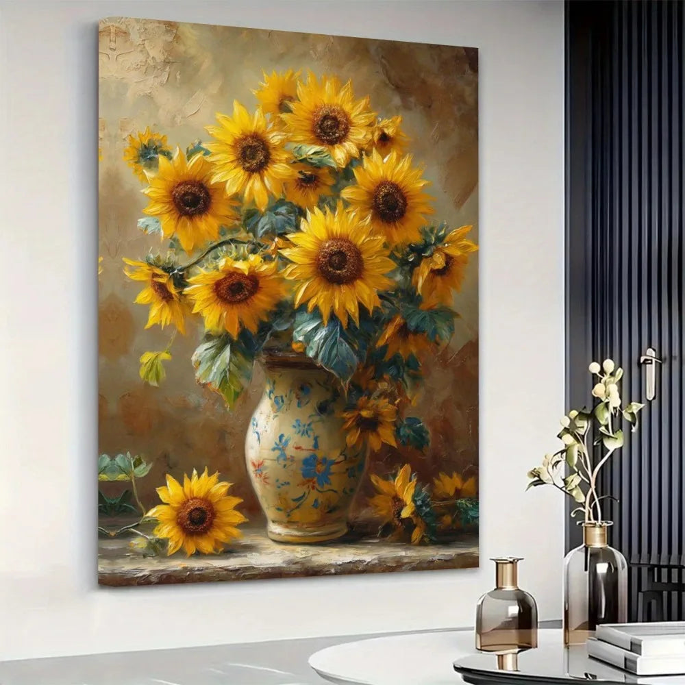 Deco Sunflower Canvas Print