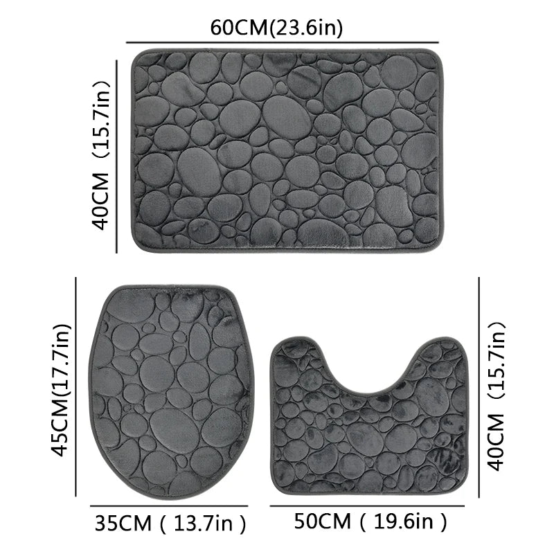 Three-piece Bathroom Mat Set