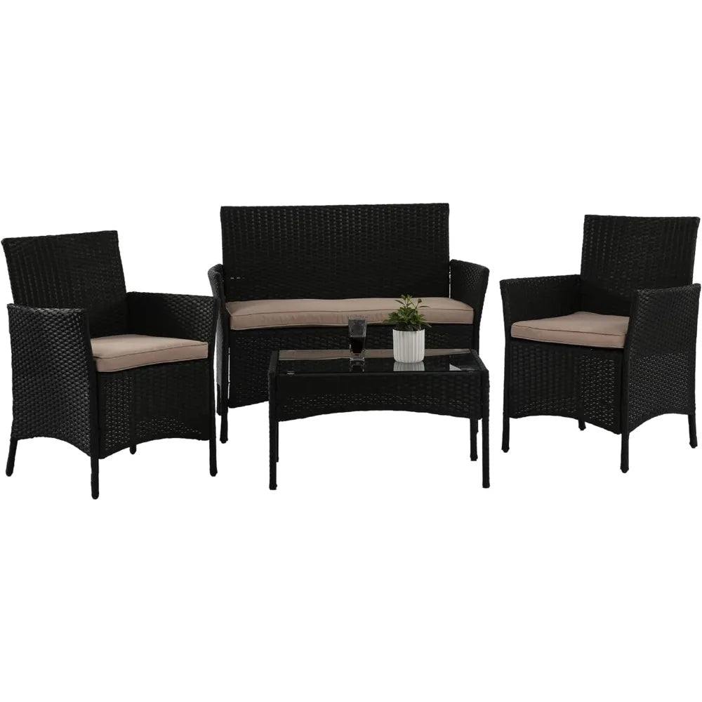 4-Piece Outdoor Wicker Patio Furniture Set