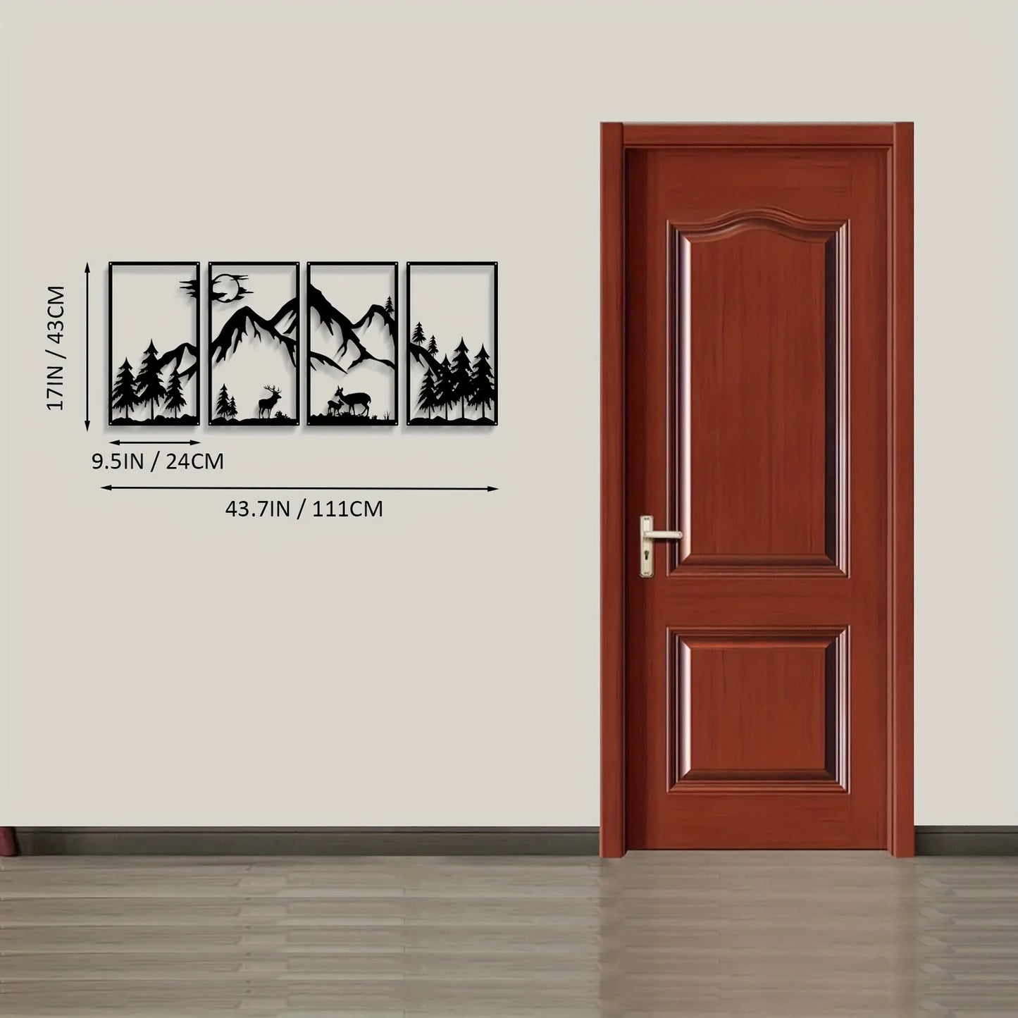 4 pieces Mountain Scene