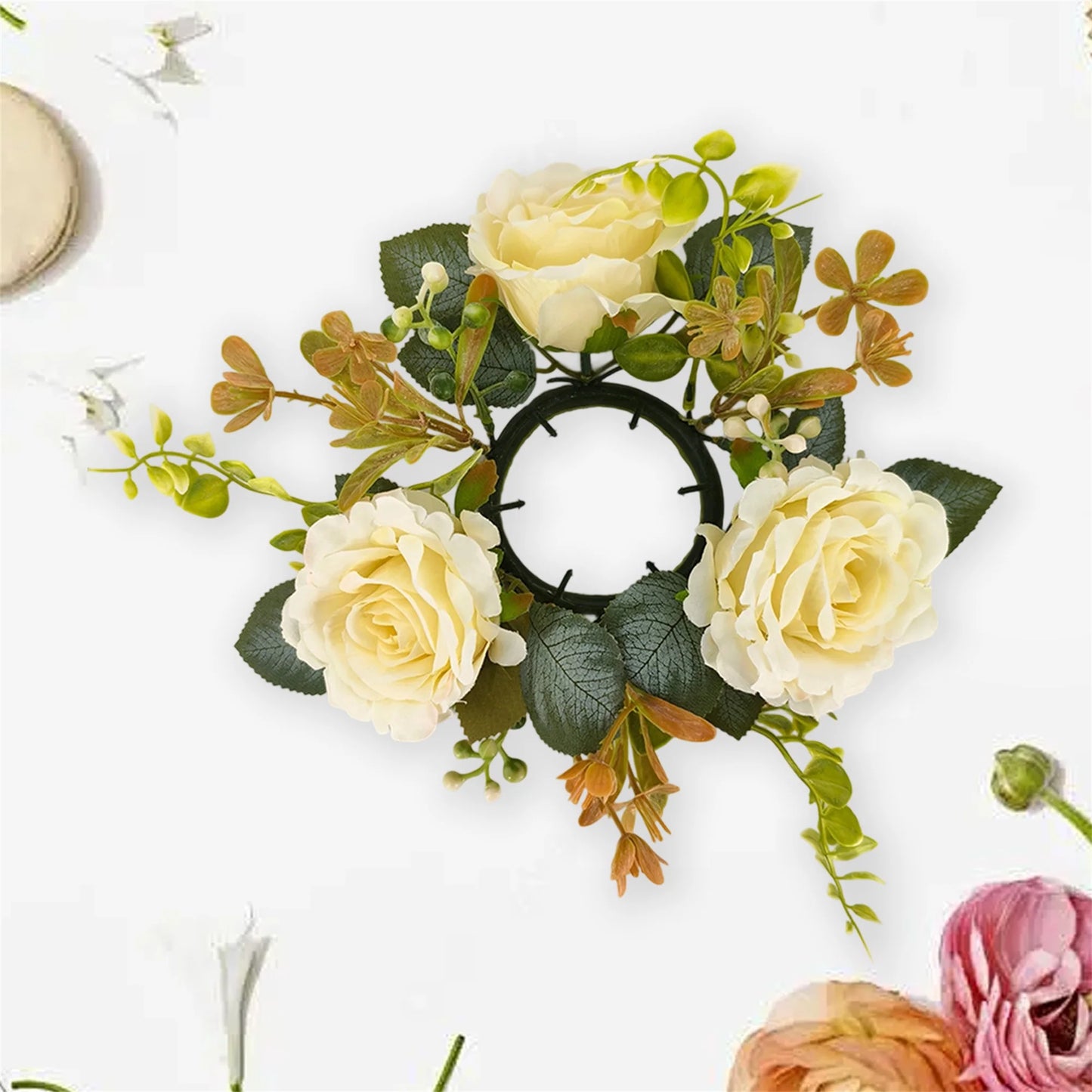 Rose Flower Candle Rings