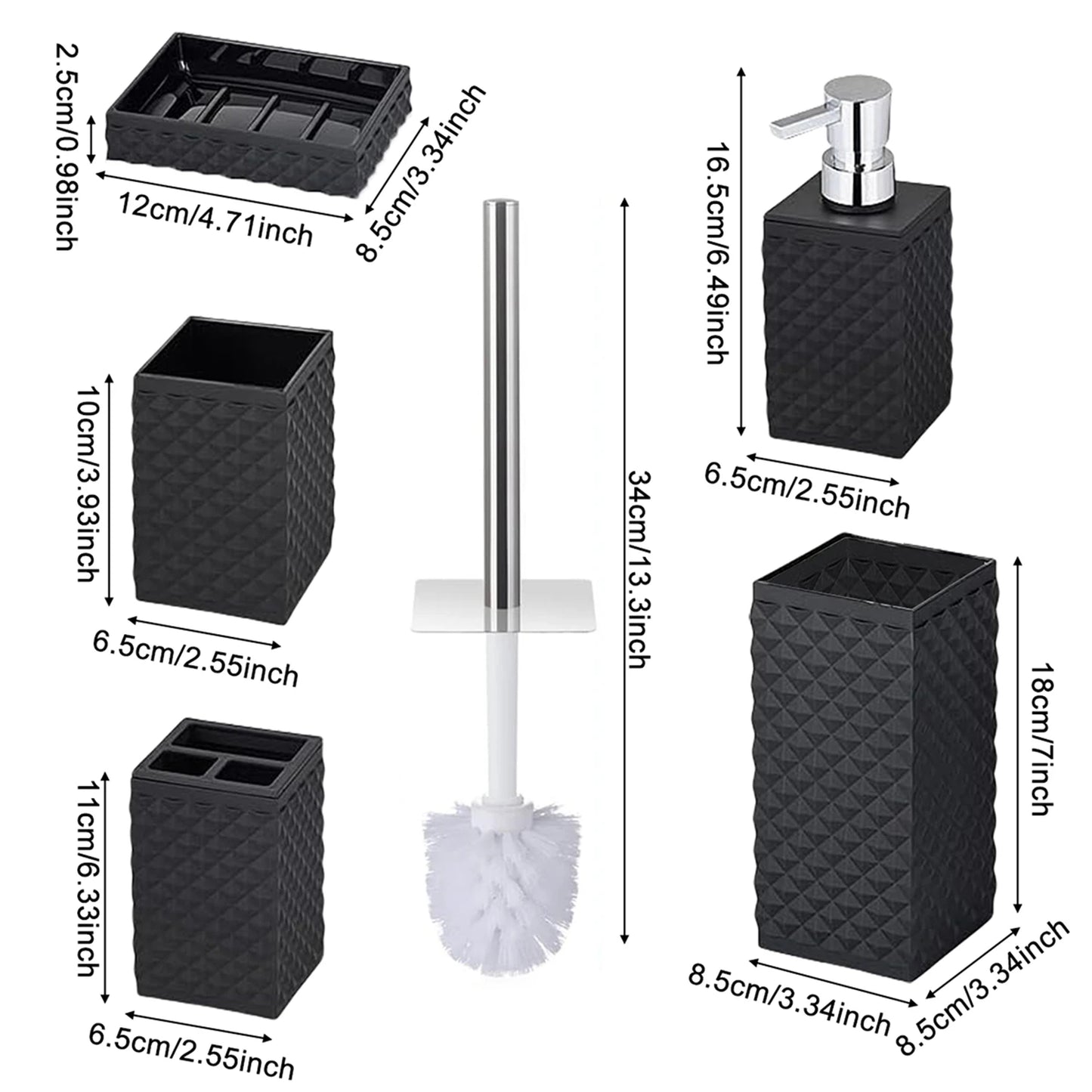 Clear Acrylic Bathroom Accessories Set