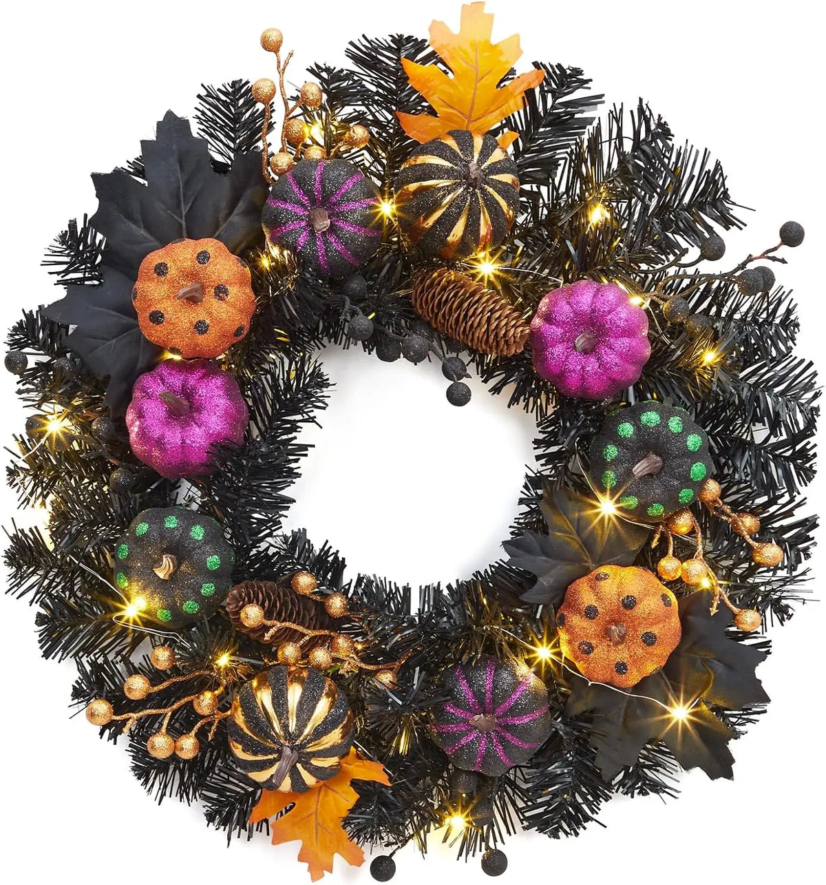 20 Inch Halloween Pumpkin Wreath