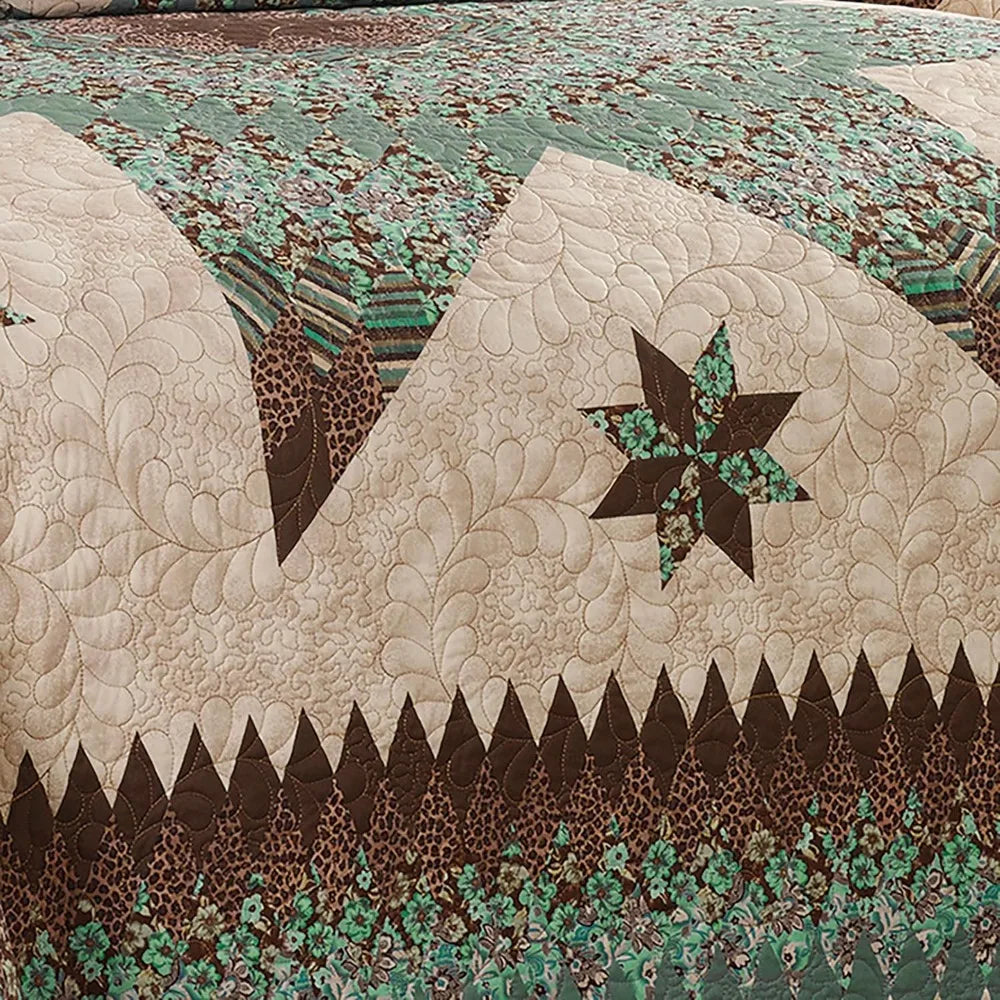 Southwestern Aqua Star Quilt Bed Set
