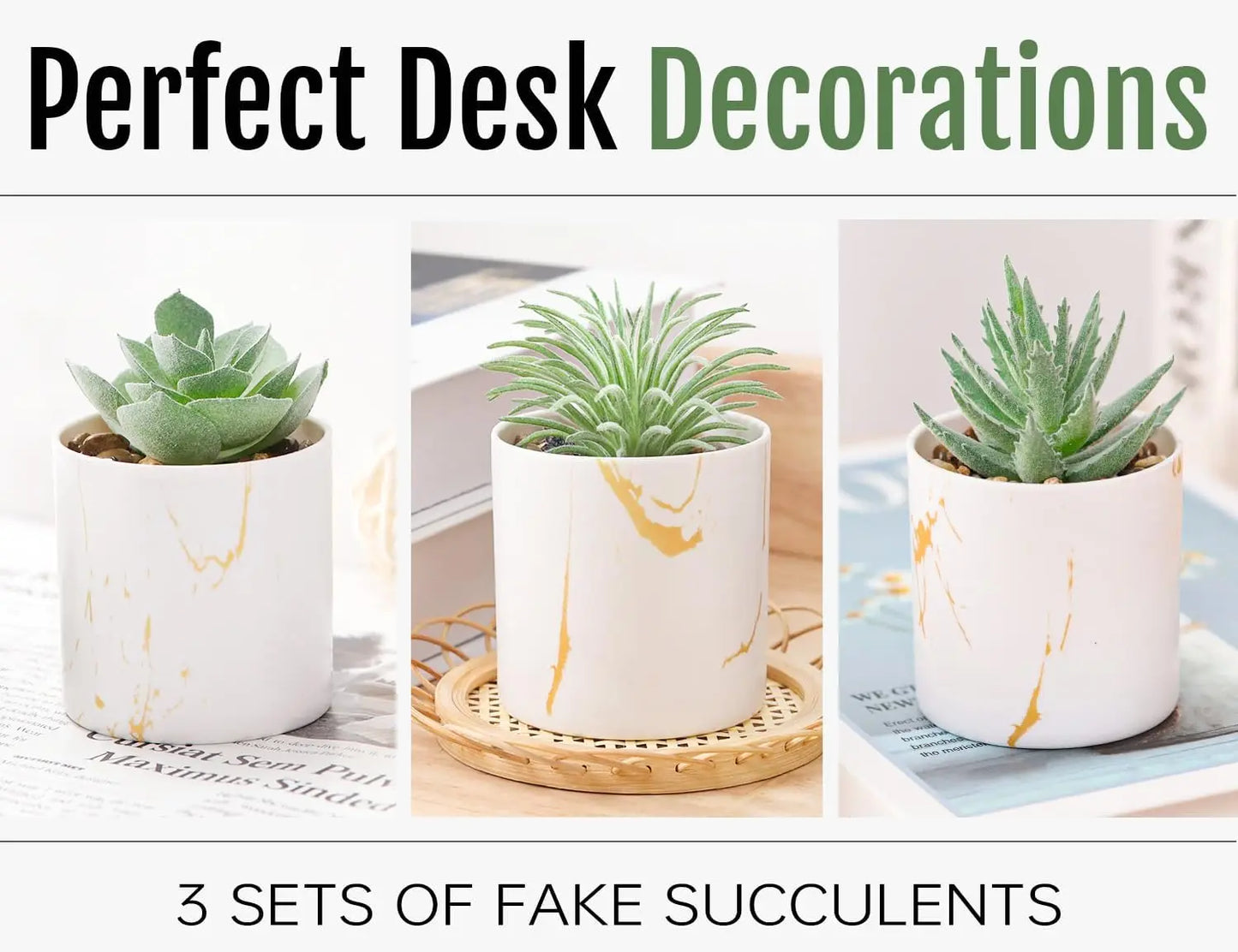 3 Pack Small Fake Plants