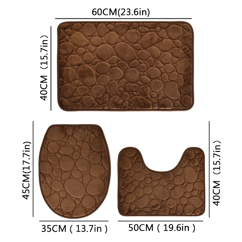 Three-piece Bathroom Mat Set