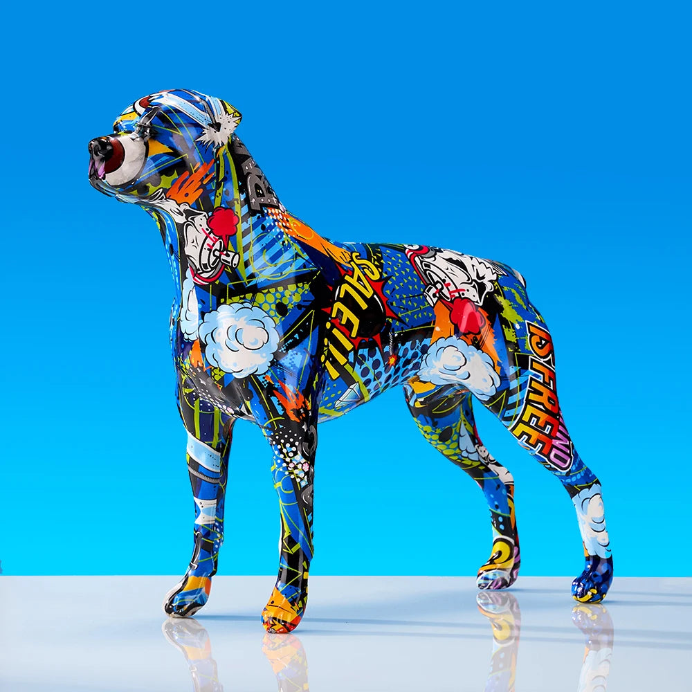 Creative Colorful Art Animal Rottweiler
