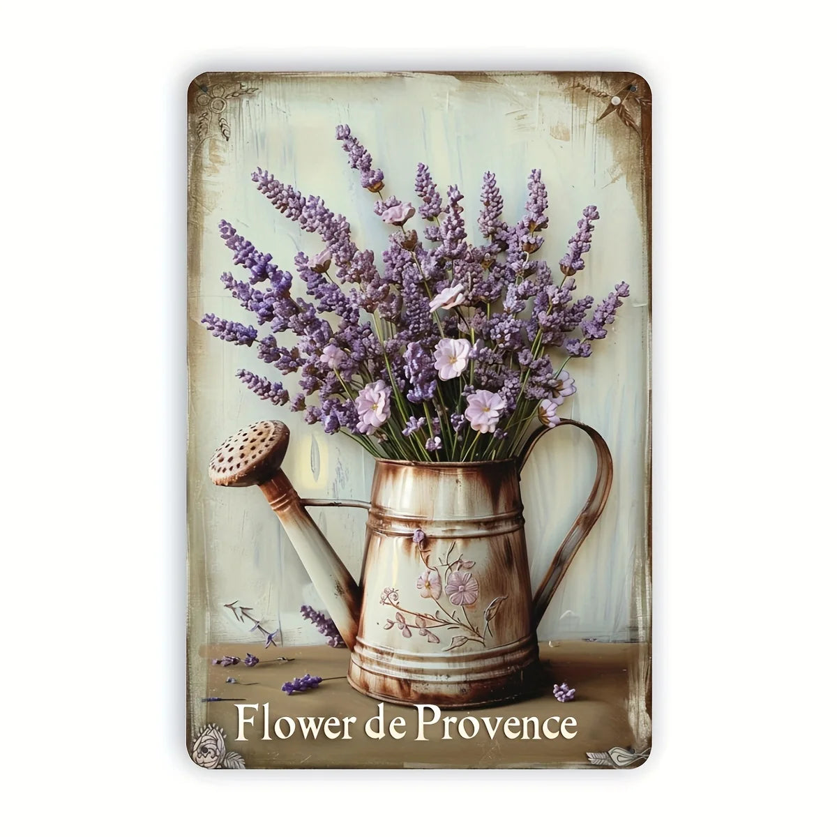 Iron Mural Art Rustic Flower 8x12 Inches