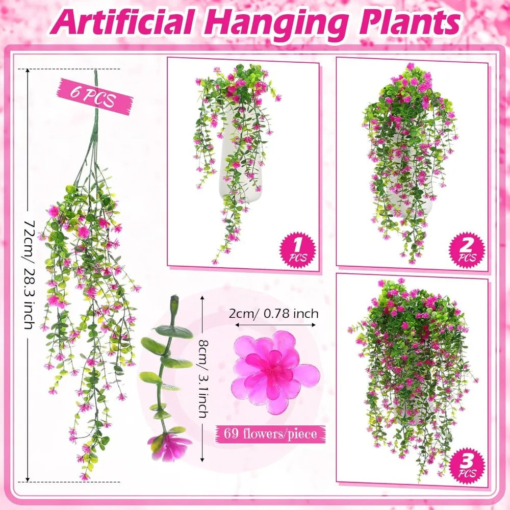 6 Pcs Artificial Hanging Ferns